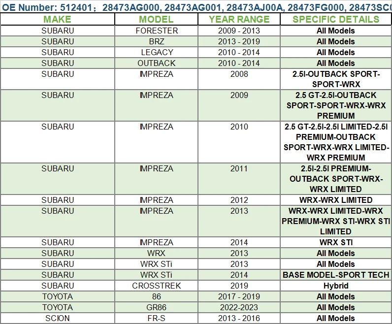 Rodamientos y bujes de rueda delanteros y traseros para Subaru Legacy Outback 2010-2014 Foto 3 de 4