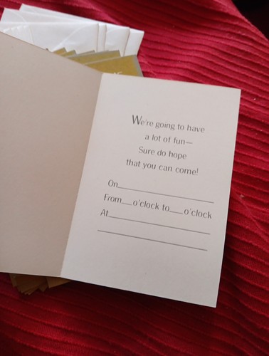 Vintage Party-Grußkarte mit großen Augen Junge Druck 70er Jahre Lot 10 Mini mit Umschlägen - Bild 3 von 7