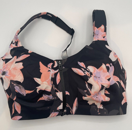 Victoria's Secret 34DD Knockout Sport-BH Reißverschluss vorne Haken doppellagig geblümt - Bild 6 von 10