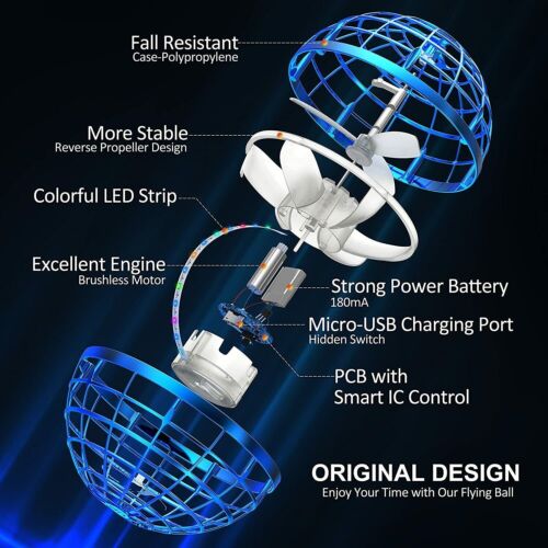 Mini UFO Drone Flying Ball Toy Control Using Hand Gestures LED IR Magic Sensor - Picture 5 of 14