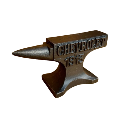 Chevrolet 1913 Cast Iron Anvil, Antique Finish, Chevy, Man Cave