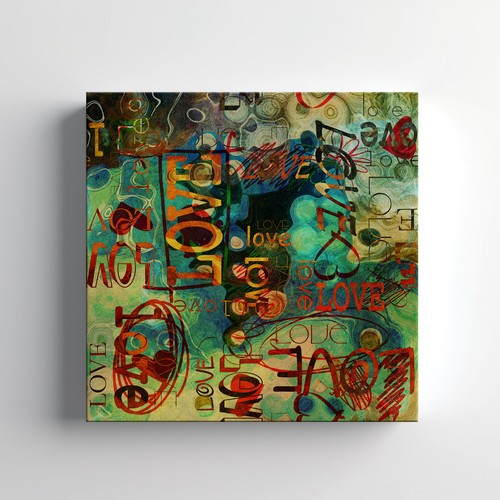 Colourful Graffiti Collage Canvas Print Wall Art Stylish Home Decor Wall Hanging - Picture 1 of 12