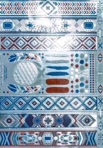 iamu PREMIUM Pocahontas Gypsy Tribal Colorful Metallic Flash Tattoos - White - Picture 1 of 7