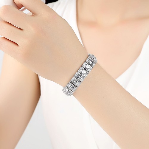 Super Twinkling Top Quality All Cubic Zirconia CZ Bangle Bracelet Wedding Party - Picture 2 of 5