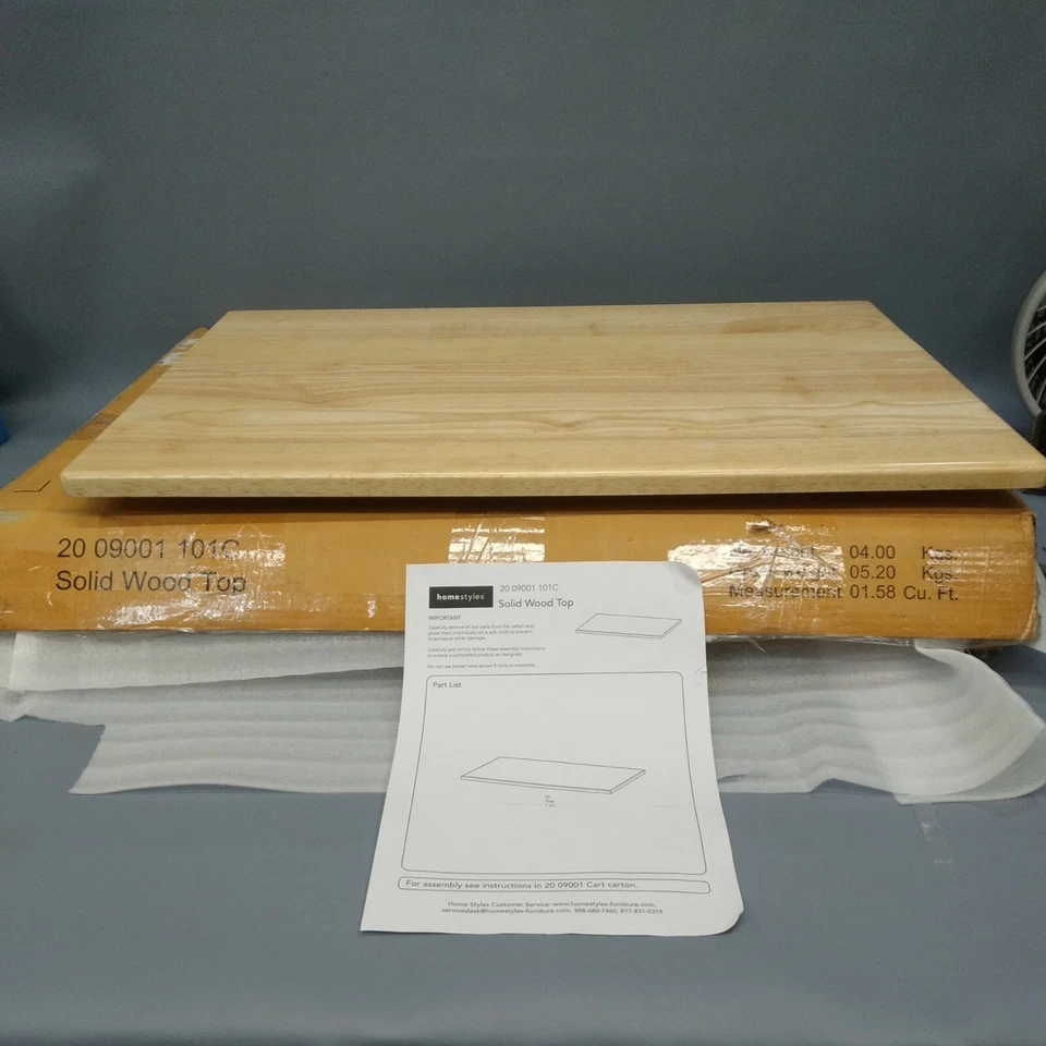 Home Style 20 09001 101C Madera Maciza Superior Carro de Repuesto Tapa Madera Foto 2 de 4