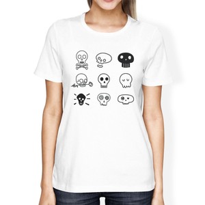 Skulls-Womens-White-Shirt
