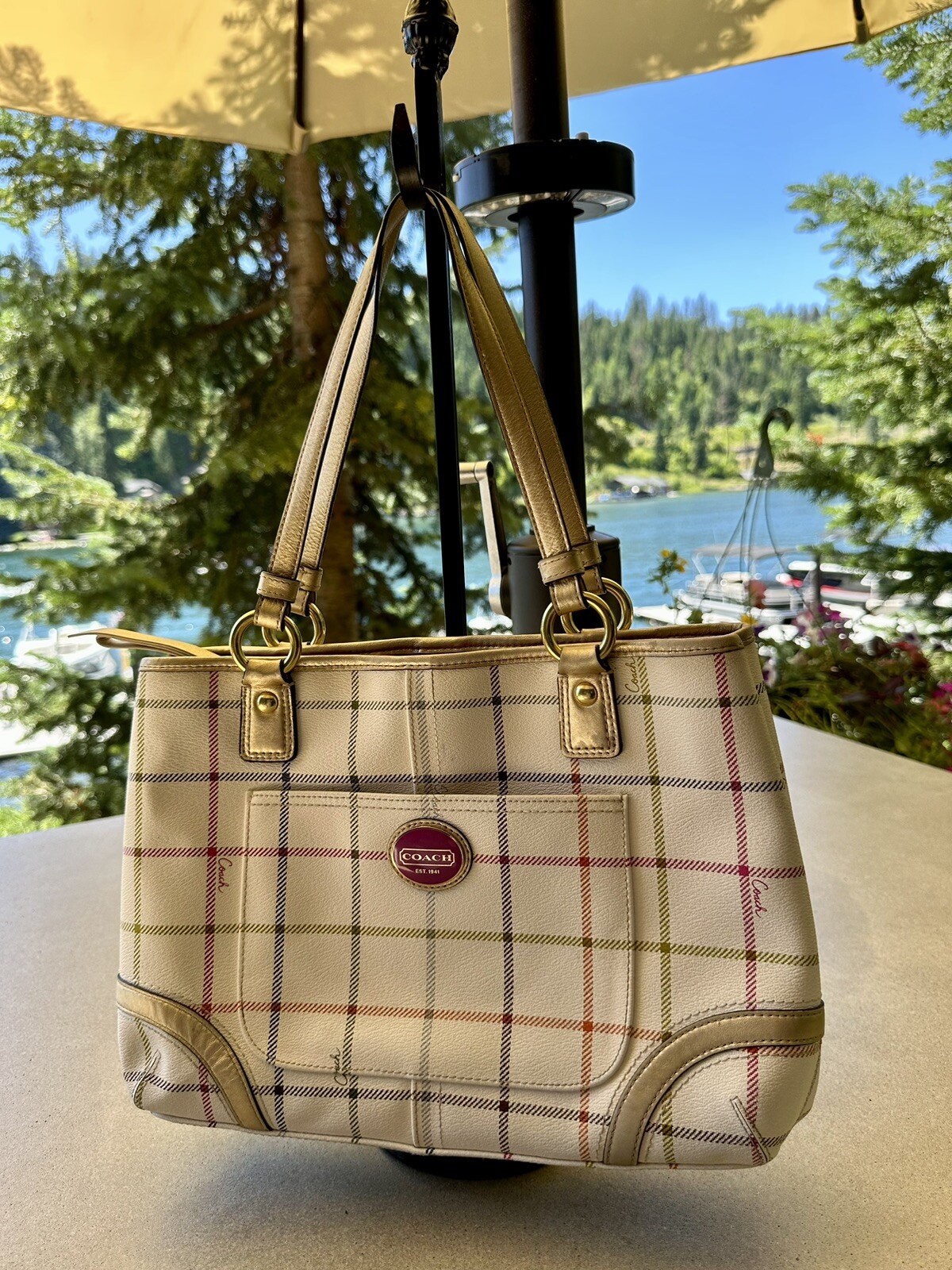 Coach Vegan Leather Shoulder Bag in Cream Style K1169-F19178-image