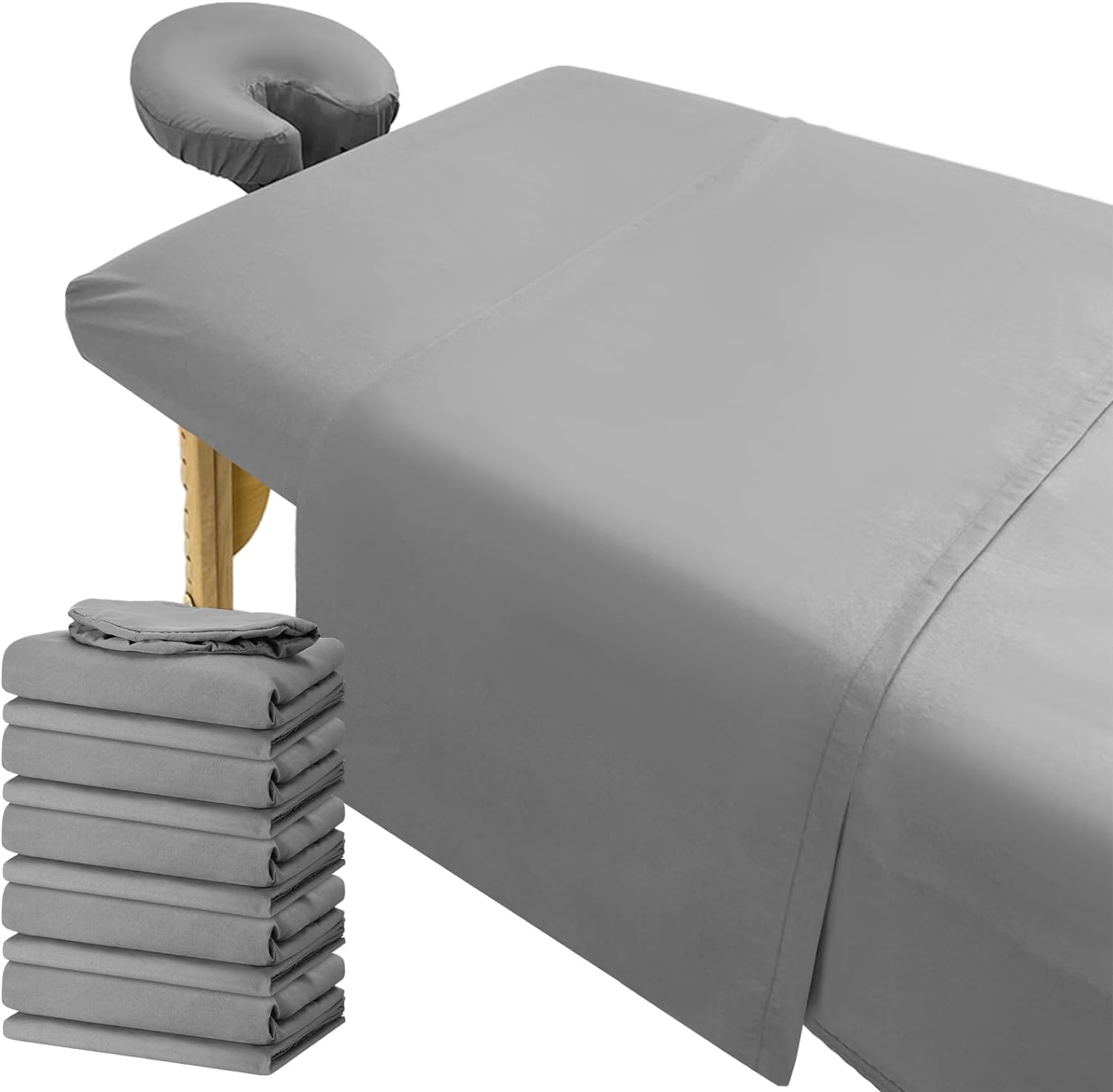 6 Set Microfiber Massage Table Sheet Set 3 Piece Spa Bed Sheets Set Grey