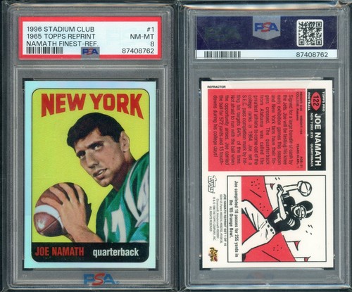 1996 Joe Namath Topps Reprint Refractor Graded Lot Set of 10 Matching PSA Slabs - Picture 2 of 11