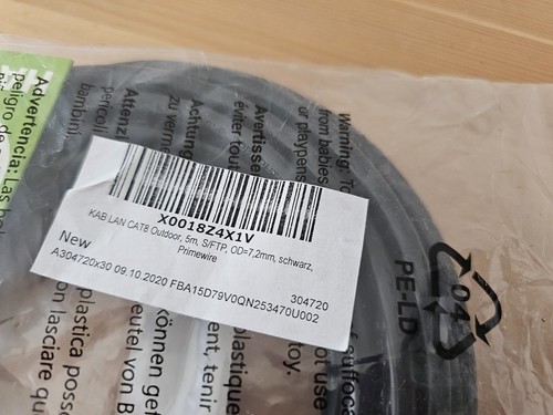 primewire Cat.8 S/FTP outdoor LAN cable 5.0m black - NEW - Picture 3 of 3