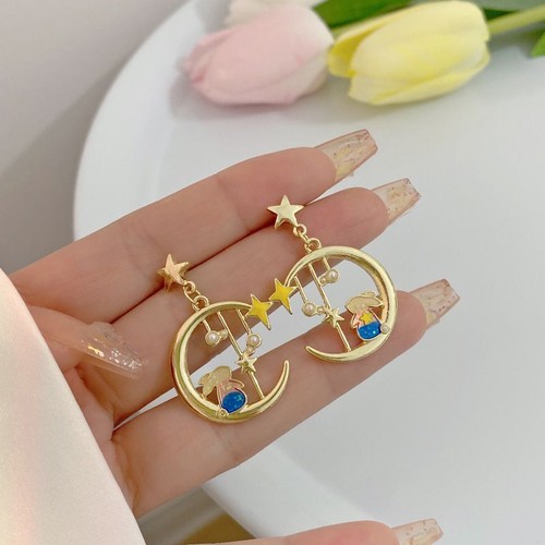 Long Tassel Rhinestone Earrings-Gold Color Wand Sailor Moon Drop Earring Jewelry - Picture 23 of 43