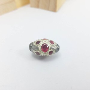 NEW-3-22-Ct-Ruby-Diamond-Spacer-Bead-Finding-Solid-925-Sterling-Silver-Jewelry