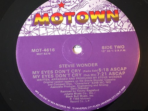 STEVIE WONDER - My Eyes Don't Cry (Extended Version) ~ MOTOWN 12" SINGLE 4616 nm - Picture 5 of 5