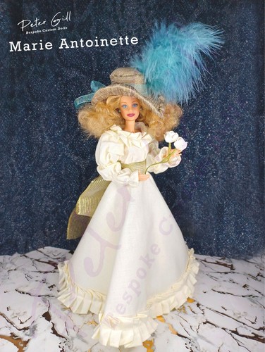 Marie Antoinette Puppe inspiriert OOAK Musselin Baumwollkleid für Puppen Barbie - Bild 2 von 3