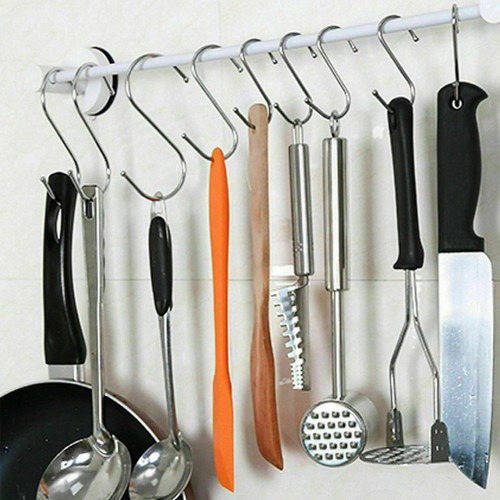 UK Stock Stainless Steel S Hooks Kitchen Meat Pan Utensil Clothes Hanger Hanging - Picture 11 of 15