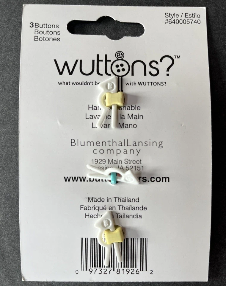 Teddy  Bear Cute Baby Themed Buttons Set of 3 Novelty Children Blumenthal WUTTON - Image 3 of 4