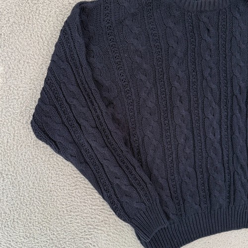 Pull homme vintage American Eagle grand bleu tricot câble pêcheur pull année 2000 - Photo 4/10