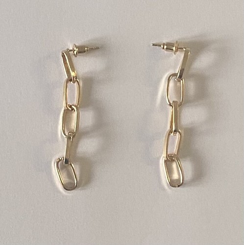 Fashion Chain Drop Earrings Silver/Gold Colours Party Jewellery - Picture 4 of 5