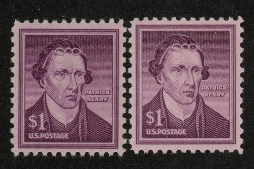 United States Scott 1052, 1052a $1 Henry wet and dry printings NH