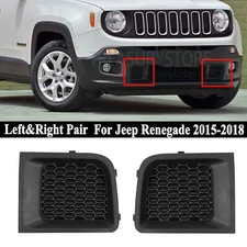 Left+Right Front Bumper Lower Grille Bezel Cover Fit For Jeep Renegade 2015-2018