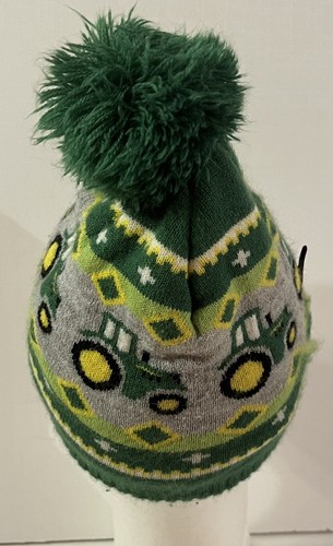 John Deere Beanie Toddlers One Size Green Tractors School Outdoor Heavy Made - Picture 5 of 8