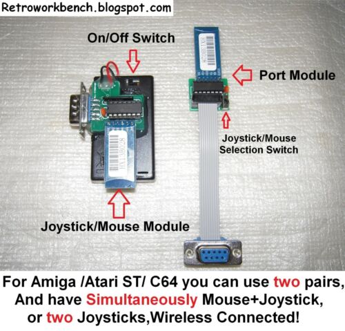 Wireless Bluetooth Mouse Joystick Adapter for Amiga Atari Commodore Amstrad MSX - Picture 1 of 5