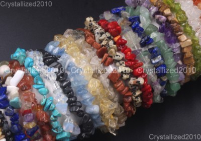 Handmade Gemstone and Seed bead Stretch Bracelet