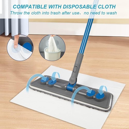 Microfiber Dust Mops for Floor Cleaning - Wet Dry Mop with 3 Washable Pads - Picture 3 of 5