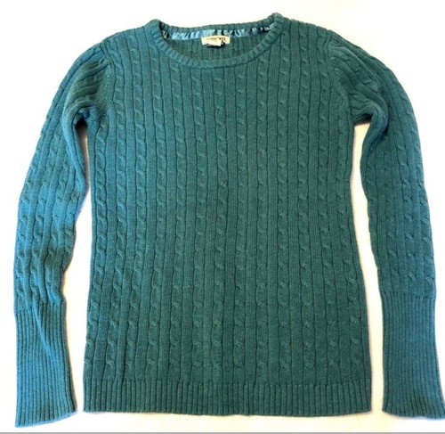 Vintage Cherokee Green Bluish Cable Knit Girls Sweater XL 14/16 - Picture 5 of 8