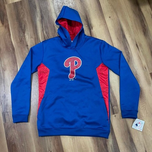 Philadelphia Phillies Majestic Youth Hoodie XL (18) MLB Blue Red Pullover NWT