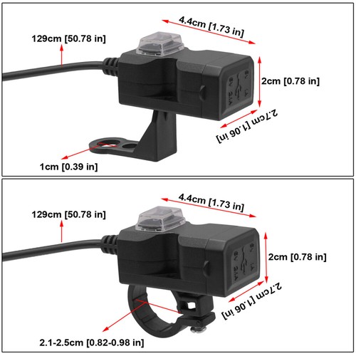 Motorcycle Usb Charger Power Adapter Mobile Phone Car Charging Port - Photo 3 sur 12