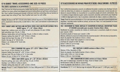 SEWING PATTERN Simplicity 6718 Baby Seat Cover Basket Liner Pad Quilt Pillow New - Picture 2 of 3