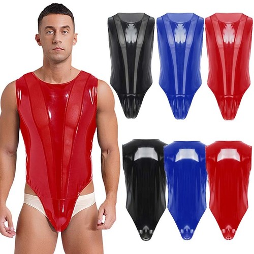 Men Bodysuit Patchwork Jumpsuit Shows Unitard Cosplay Playsuits Party Costume - Picture 2 of 35