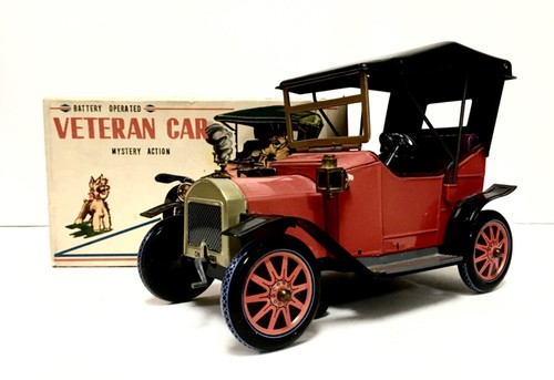 VINTAGE BATTERIEBETRIEBENES MYSTERY ACTION VETERANENAUTO BLECHSPIELZEUG RAUCHT! - Bild 2 von 10