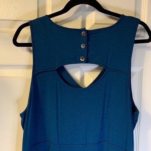 J Jill Women's Jersey Maxi Sundress Petite Size LP PL Blue Cutout Stretch Travel - Picture 5 of 9