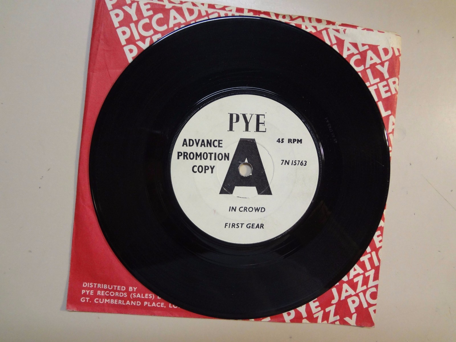 FIRST GEAR: (w/Jimmy Page Of Led Zeppelin) 'In' Crowd-U.K. 7" 65 Pye 7N 15763 DJ