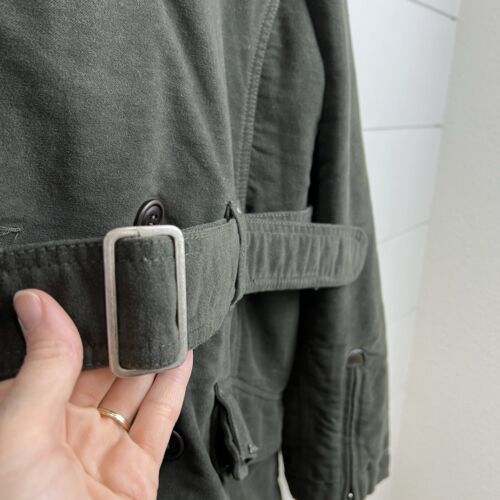 VTG DIESEL Belted LONG PEACOAT Military Insulated Men XL Double Breasted Heavy - Picture 4 of 15