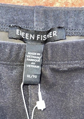 Leggings donna Eileen Fisher taglia XL elasticizzati in maglia velluto grigio caviglia nuovi con etichette prezzo al pubblico consigliato $138 - Foto 4 di 7