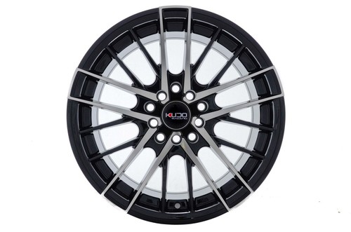 Kudo Racing Destruction 16x7 5x100 5x114.3 5x4.5 Black Machined Wheels Rims (4) - Picture 2 of 9