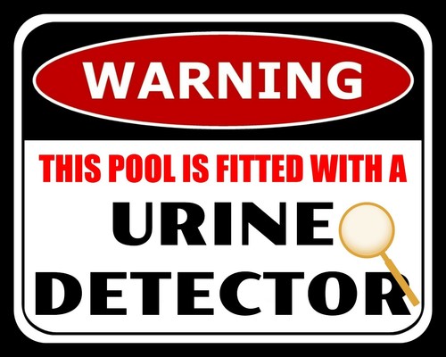 THIS POOL FITTED WITH A URINE DETECTOR SWIMMING HOT TUB METAL PLAQUE SIGN 2567 - Picture 2 of 3