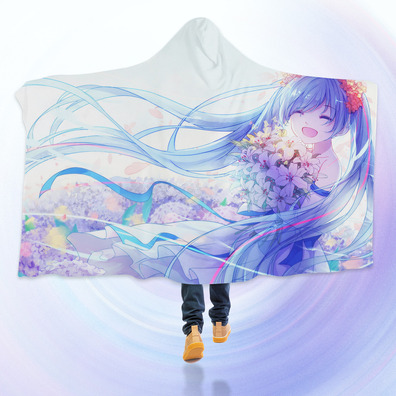 3D Flower Sea Girl G112 Hooded Blanket Cloak Japan Anime Cosplay Game An 3D Flower Sea Girl G112 Hooded Blanket Cloak Japan Anime Cosplay Game An