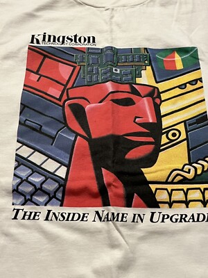 Vintage 90s Kingston Technology Memory Product T-Shirt Size