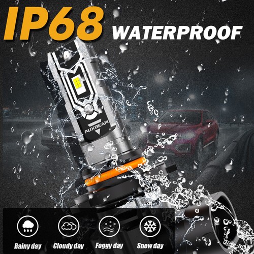 AUXBEAM H10 LED Fog Light Driving Bulbs 9145 9140 White 6000K Super Bright 120W - Picture 7 of 12