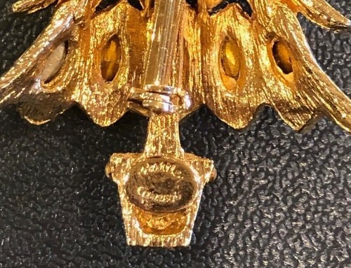 BROCHE DE COLECCIÓN HATTIE CARNEGIE TONO DORADO CRISTAL ÁRBOL DE NAVIDAD - Imagen 5 de 5