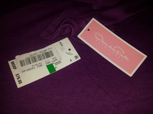 NWT LARGE Oscar De LaRenta Plum PINK LABEL PAJAMA TOP Shirt SUPER SOFT MSRP $78. - Picture 4 of 11