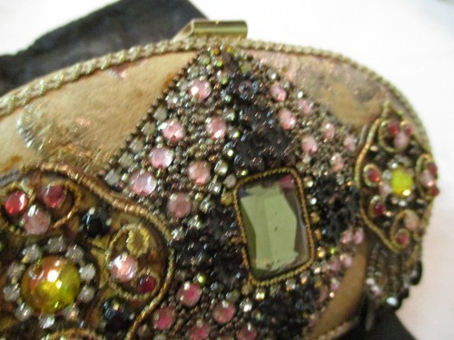 Vintage Mary Frances Clutch Purse Beaded champagne & gold Satin NWT & Dust Bag - Picture 4 of 8