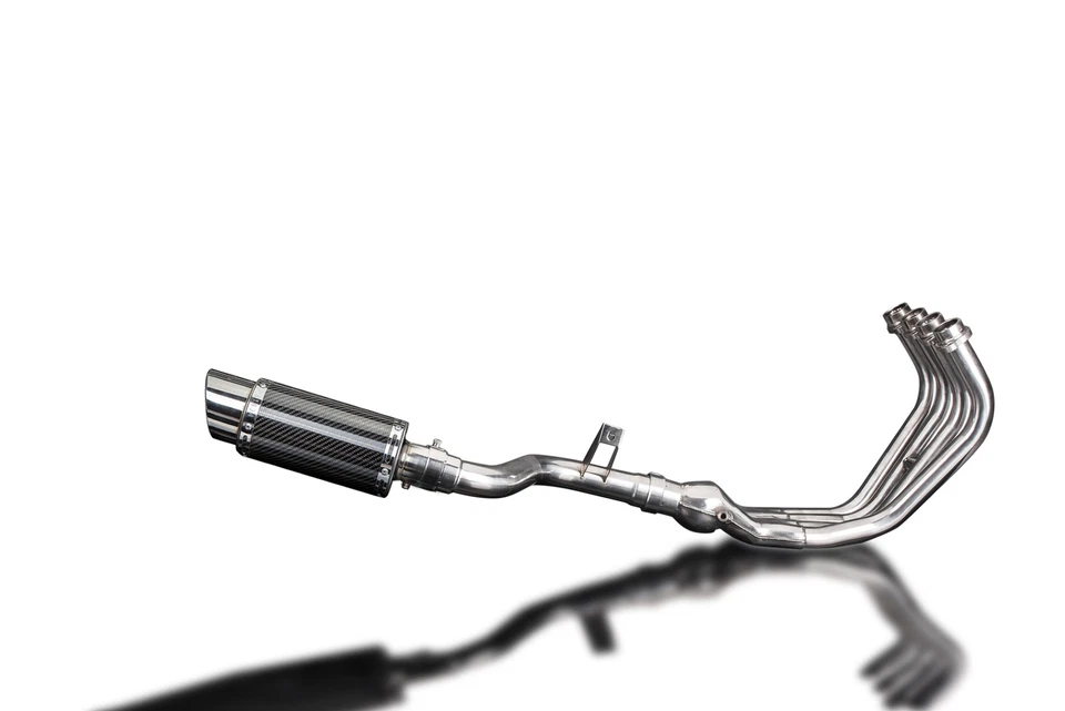 Yamaha FZ6R 2009-2017 полный выхлоп 4-1 8 дюймов круглый углеродный глушитель - Изображение 3 из 4