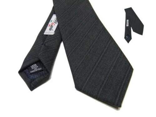 Krawatte aus Wolle für Herren Grau Anthrazit Gestreift Tönung Auf Elegant - Picture 1 of 7