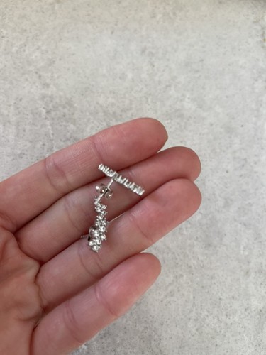 Swarovski Neu mit Etikett Silber Post Ear Krabbel Ohrringe für Piercing Ohren Krabbel Ohrstecker - Bild 5 von 5