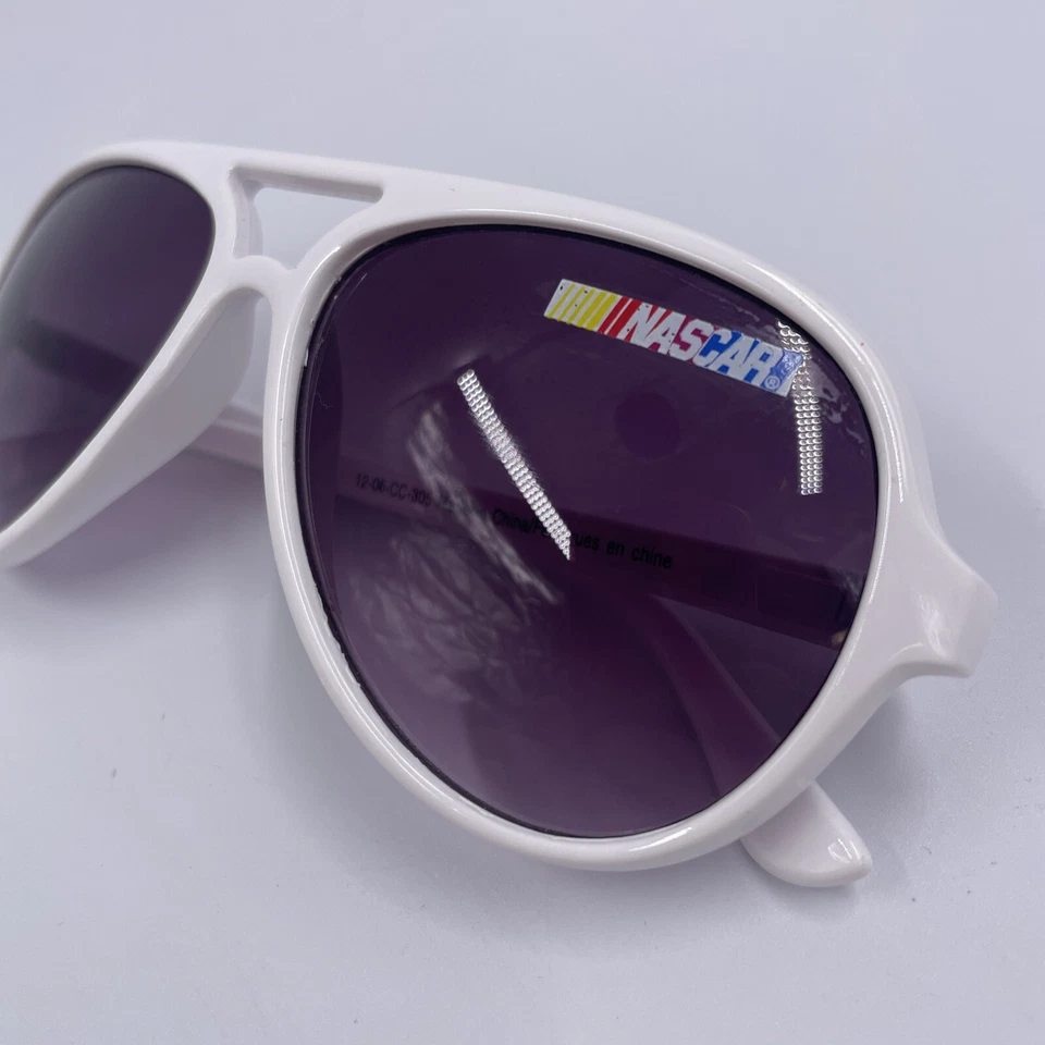 Gafas de sol NASCAR blancas de plástico unisex recuerdo estadio regalo Foto 2 de 4